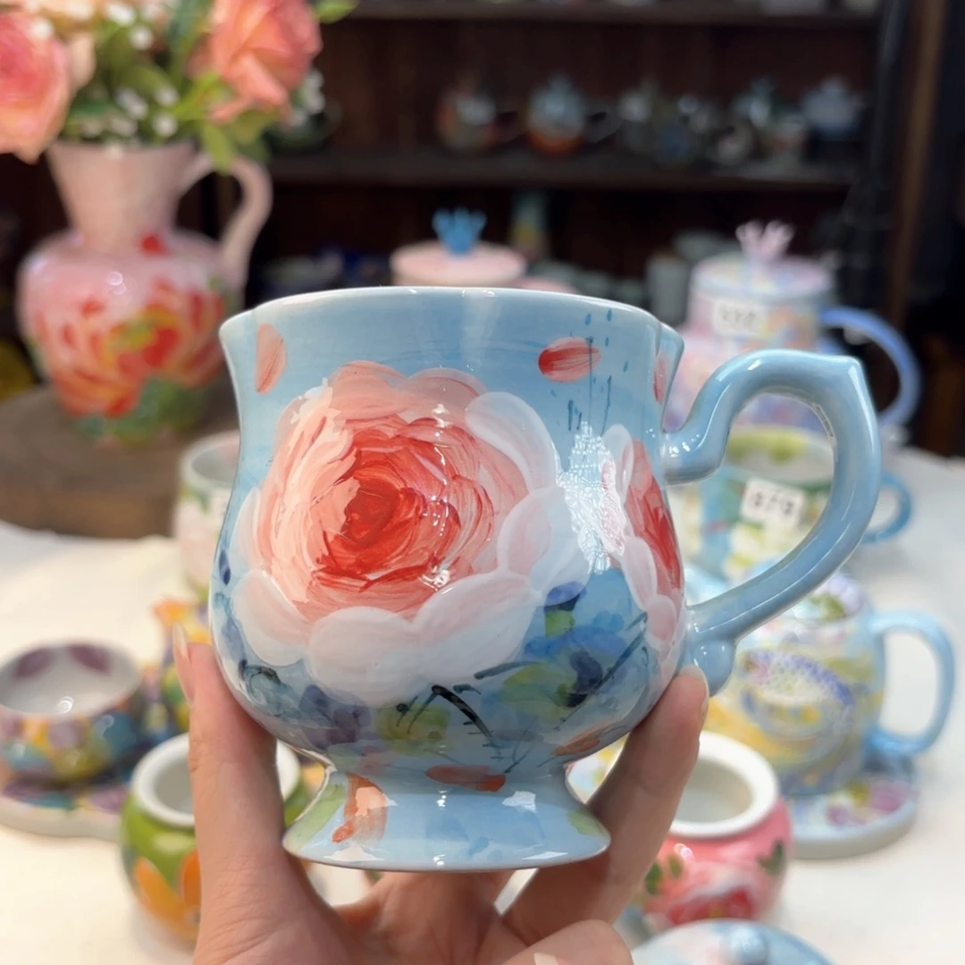 景德镇手绘高温釉下彩陶瓷茶具