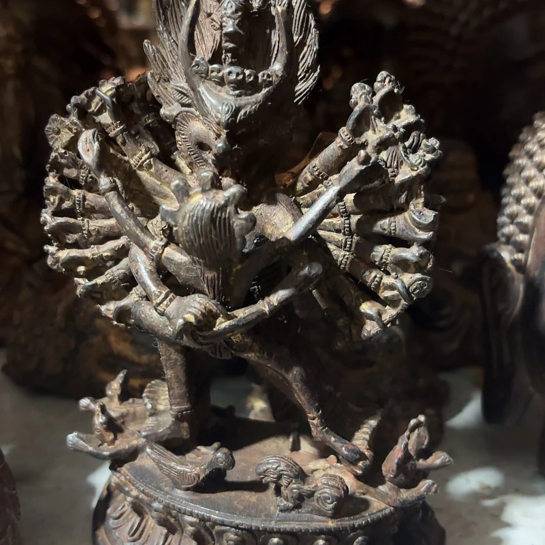 李*地大威德金刚黄铜摆件
