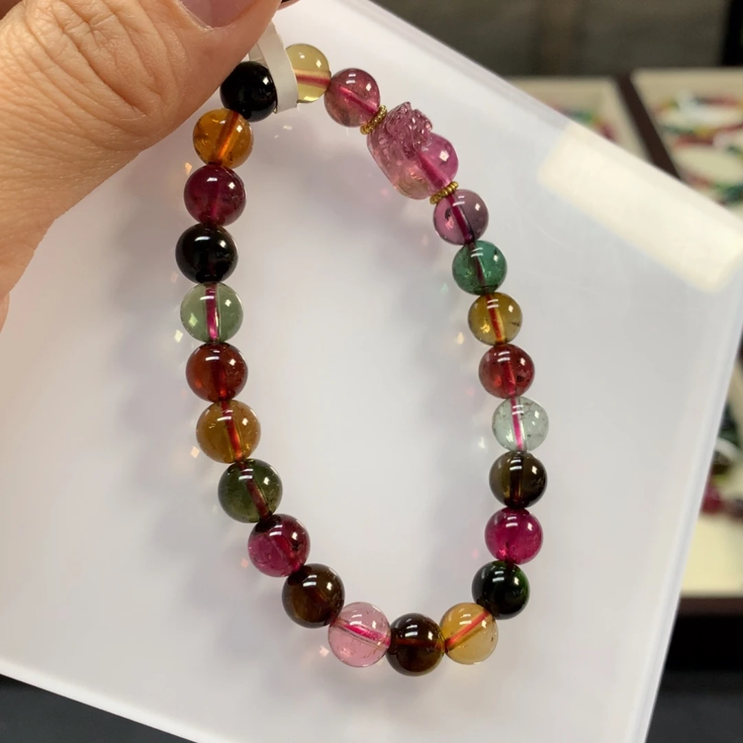 碧玺未镶嵌手链7.7左右