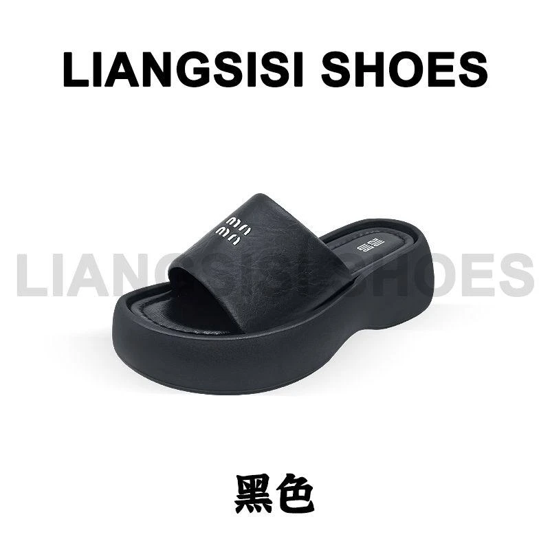 (P)梁思思SHOES夏季新款时尚城市通勤厚底一字拖-2355