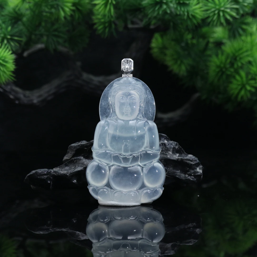 FC60天然缅甸翡翠A货18k观音/800027/保利厦门拍卖