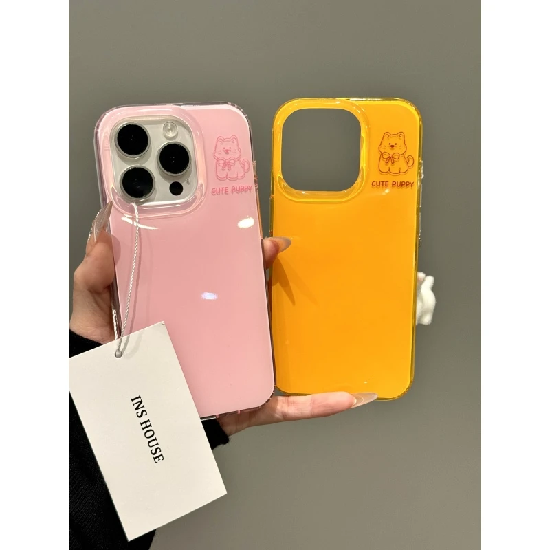 创意简约线条小狗猫咪适用iphone16promax手机壳苹果15pro新款14p