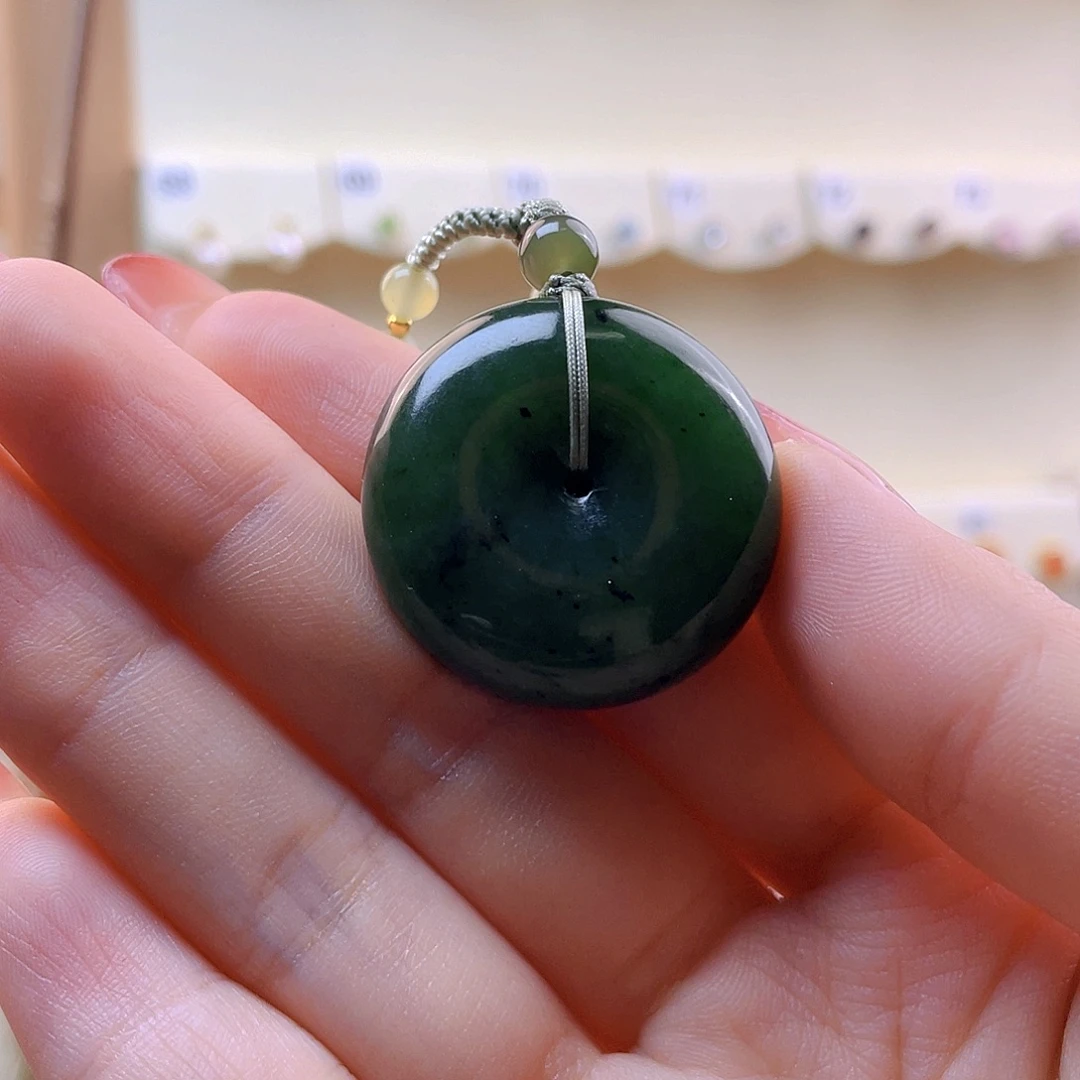 @***子和田玉（碧玉）未镶嵌吊坠(赠链)