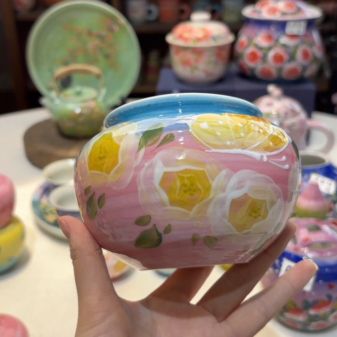 景德镇手绘高温釉下彩陶瓷茶具