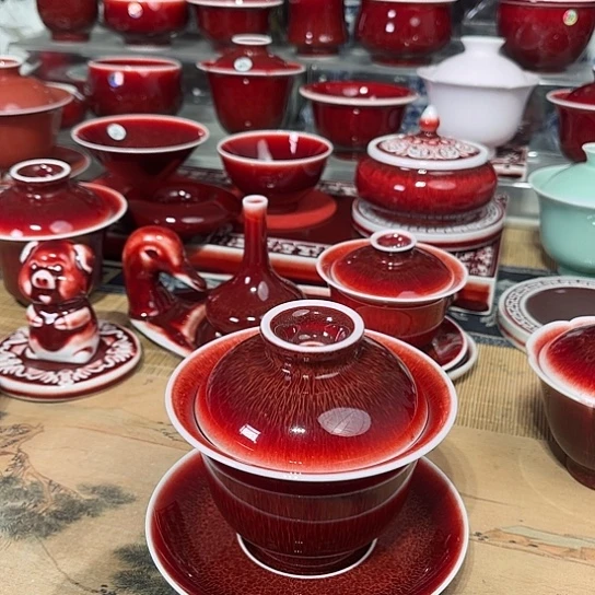 深*景德镇陶瓷红马坊杯子