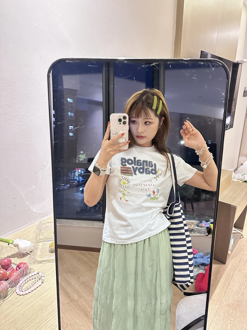 【许愿瓜】analog字母T 韩版印花小众T恤 G5009