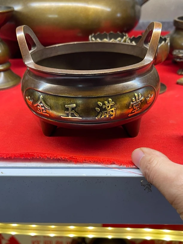 仿古铜炉桥耳炉金玉满堂炉供香炉