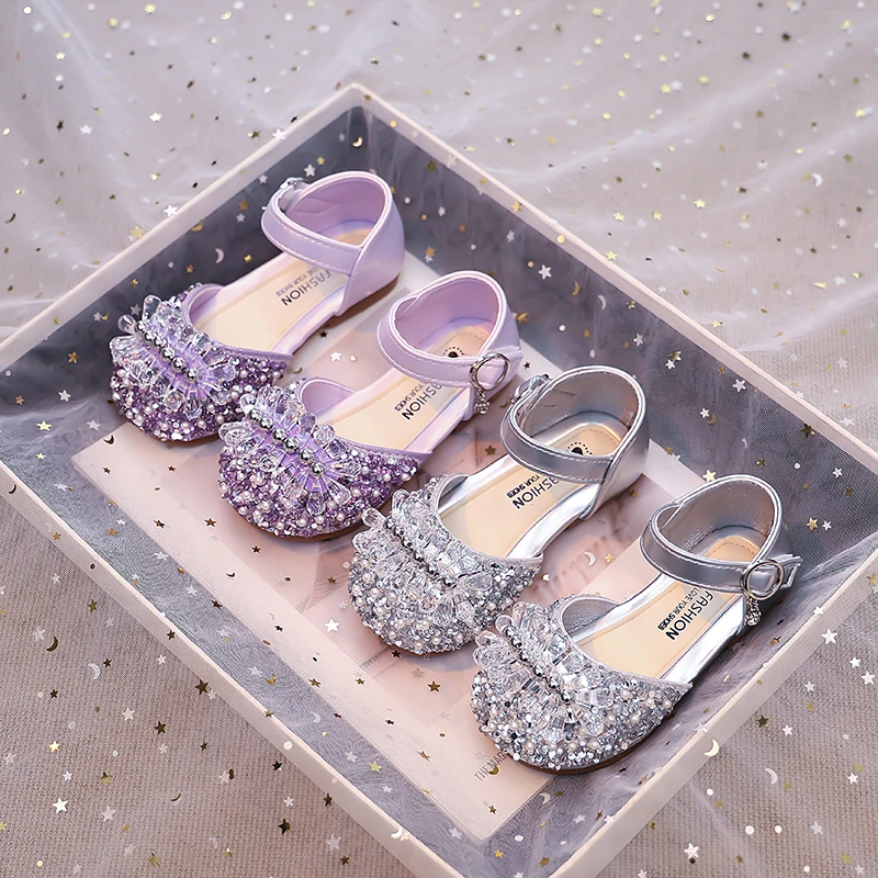 宝宝童鞋夏季新款2025女童公主鞋韩版包头儿童小女孩水晶软底凉鞋