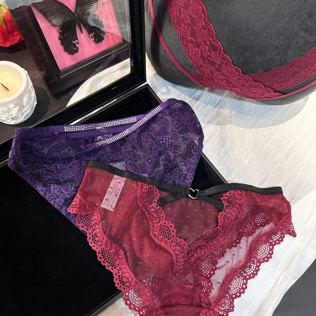 “紫爱你”  法式轻奢贵气纯欲蕾丝性感女士内裤