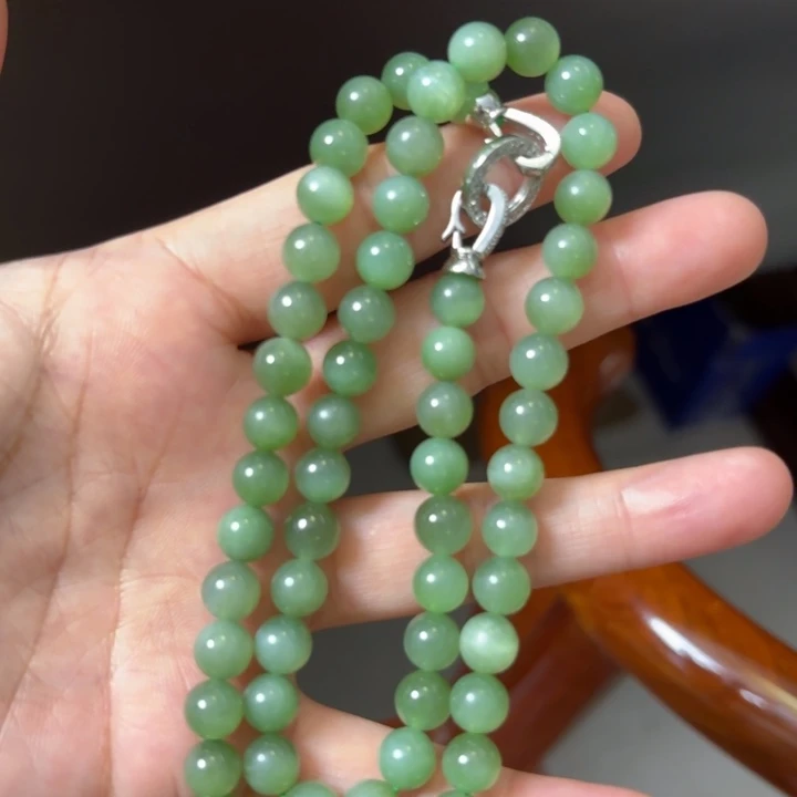 和田玉未镶嵌颈饰猫眼项链卡8