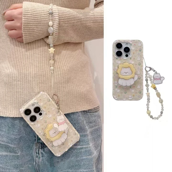 满屏碎花猫咪适用苹果15/16PRO华为小米VIVO/IQOO/OPPO一加手机壳