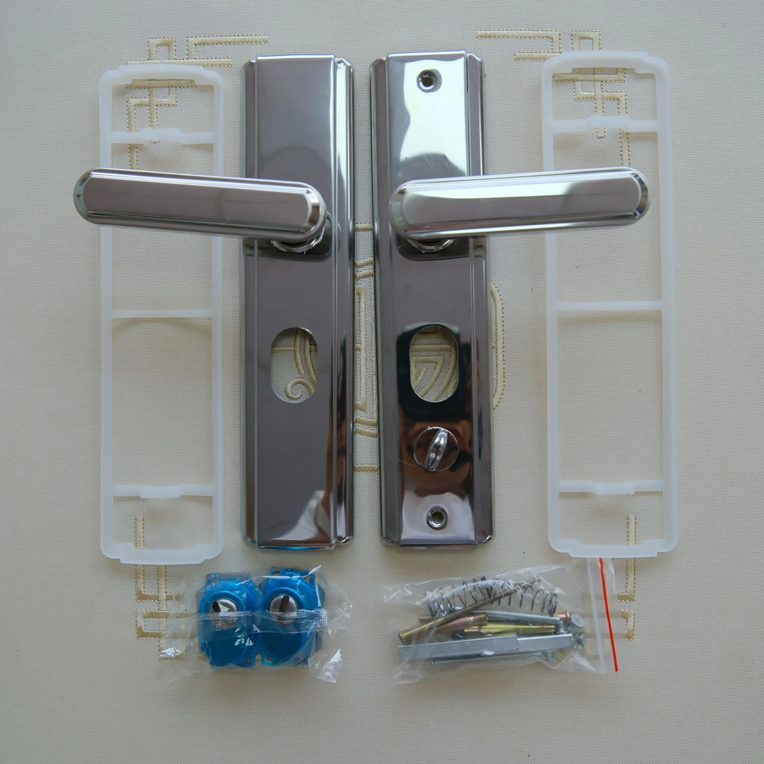 【拍一发10】通用型防盗门把手加厚拉手不锈钢面板防撬大门拉手