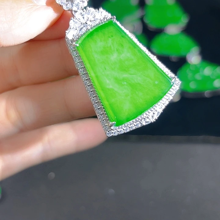 翡翠银S925镶嵌吊坠(不含链)