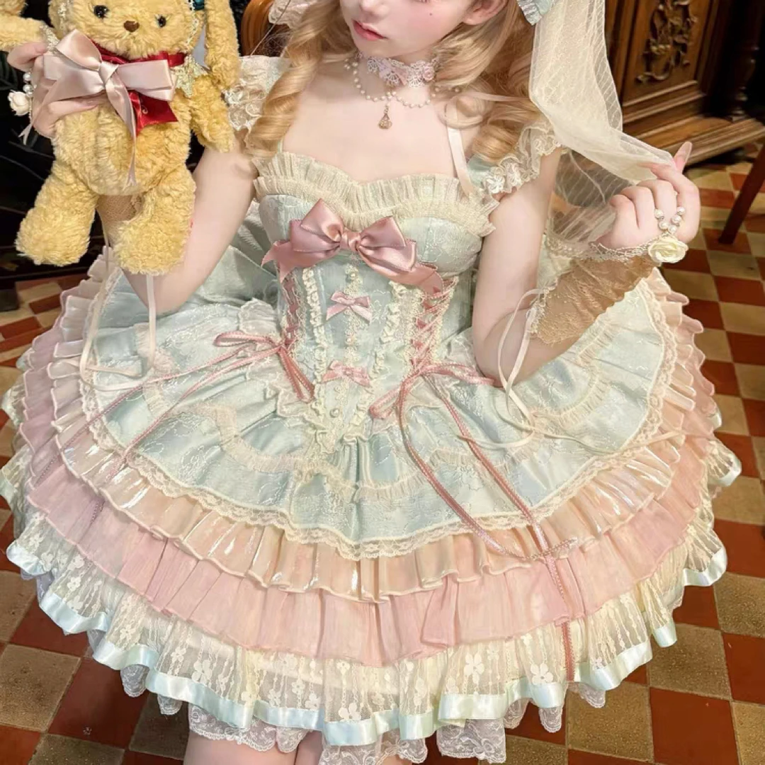 【48小时内现货直发】-藕荷渡 樱姬lolita原创JSK芭蕾风-不退不换