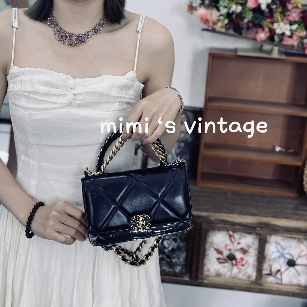 99新 Chanel/香奈儿 黑金新款旋纽扣19bag woc（23年芯片）