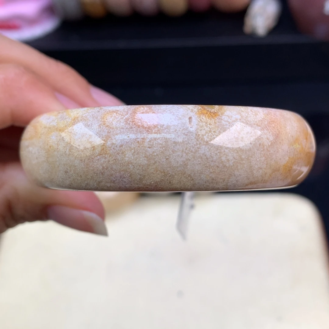 硅化珊瑚（珊瑚玉）未镶嵌吊坠(赠链)福利手镯55.7圈口（4号）