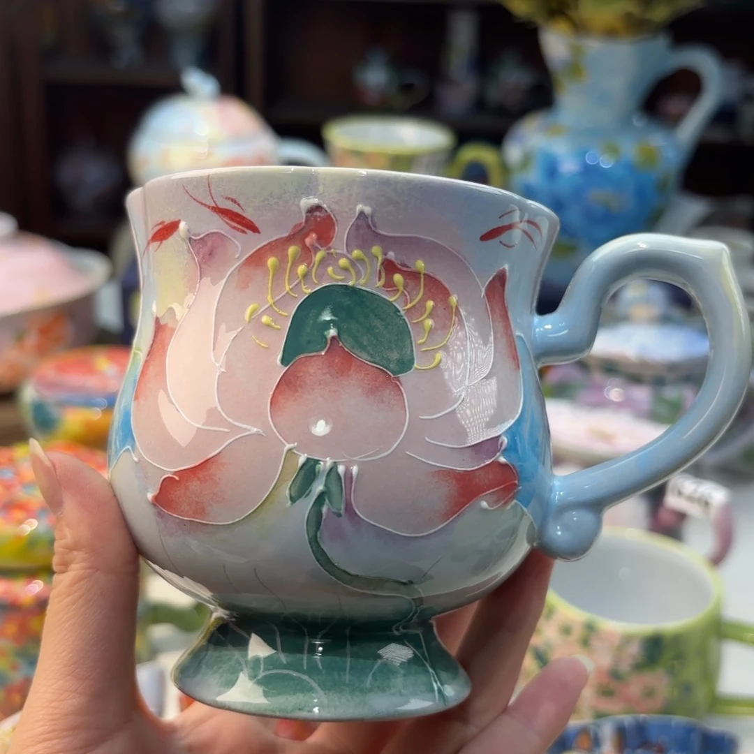 瓷片景德镇手绘高温釉下彩陶瓷茶具