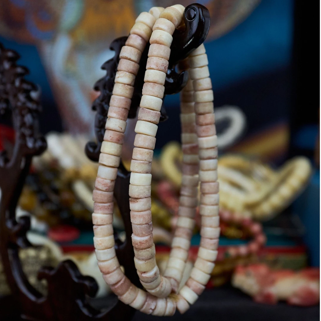 藏风鹿嘎嘎108手串 鹿骨手串 藏式文玩 万物皆可盘 牙骨角