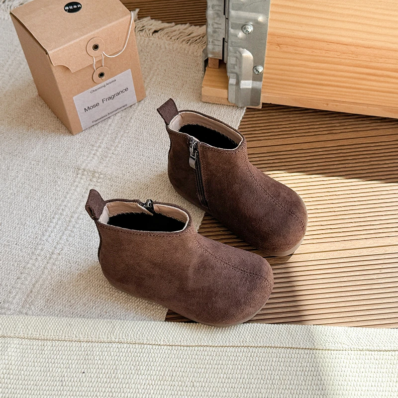 女童马丁靴2025秋冬季新款儿童时尚复古短靴中小童女孩软底勃肯靴