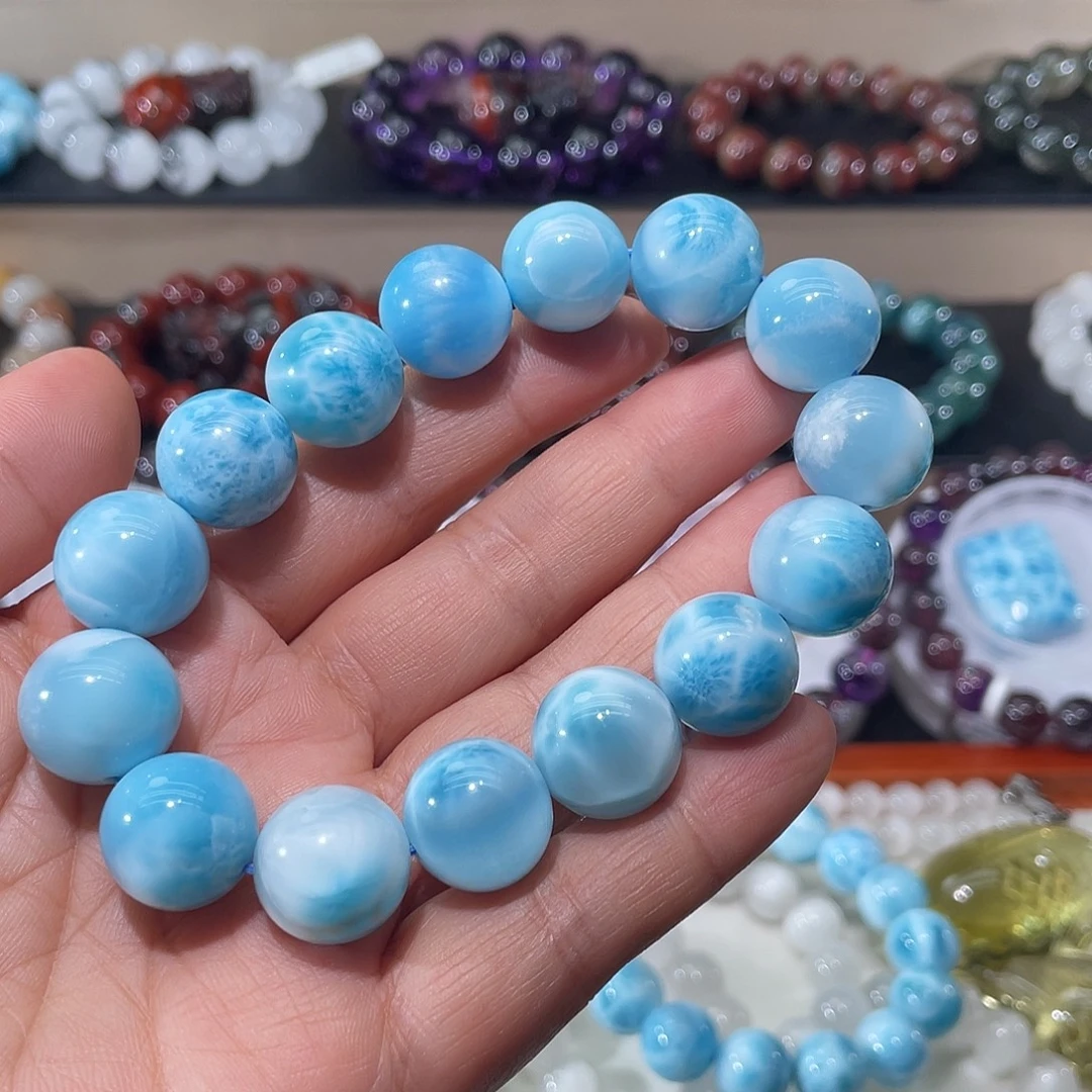 针钠钙石（海纹石）未镶嵌手链海文石手链