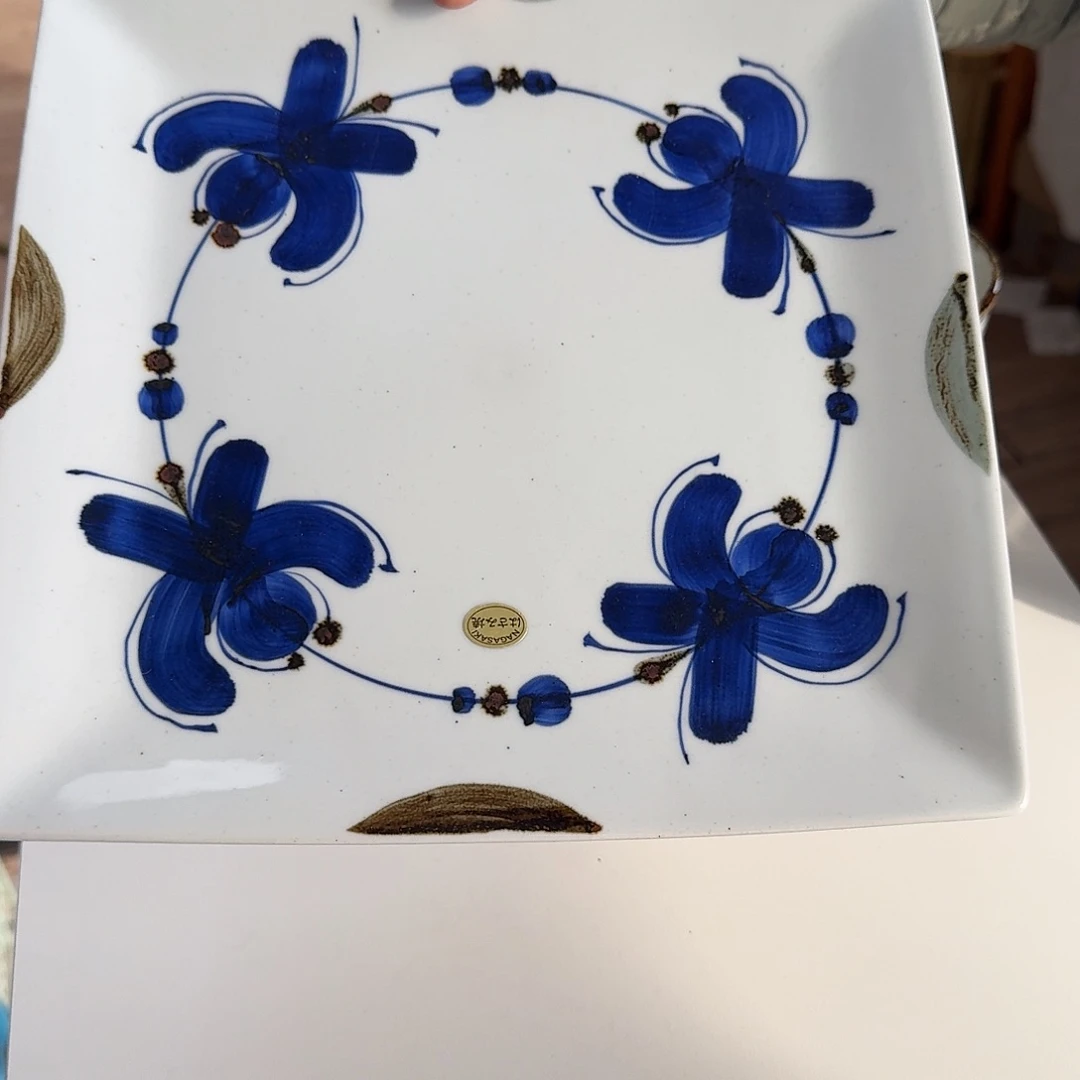 瓷片翔芳窑手绘27厘米大方盘