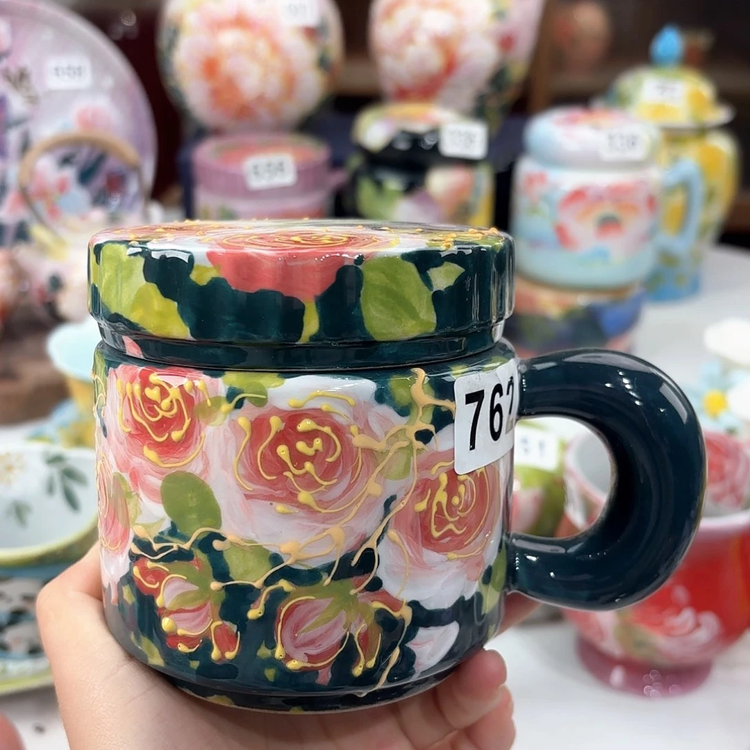 景德镇手绘高温釉下彩陶瓷茶具