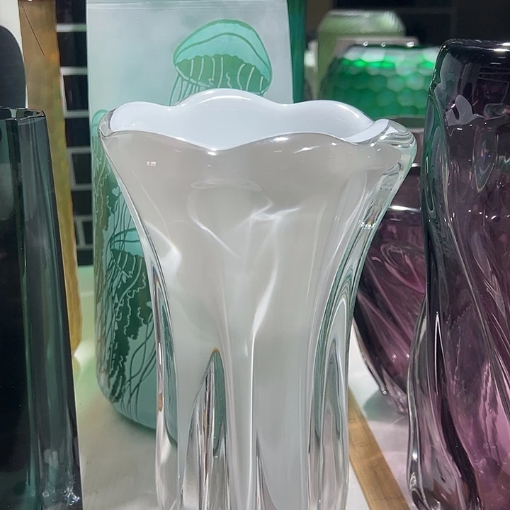 手工艺品琉璃白菜花瓶花器高28口13