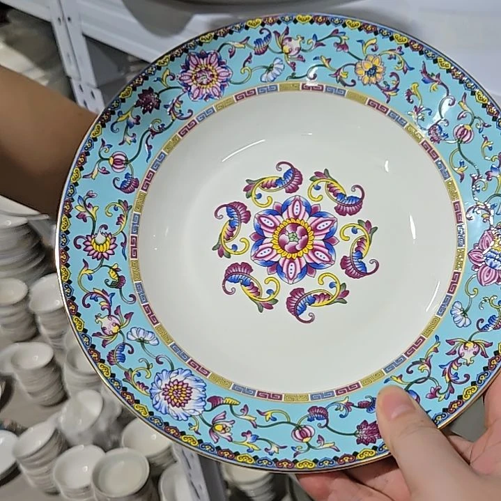 瓷片微瑕珐琅彩8寸4个深盘66666