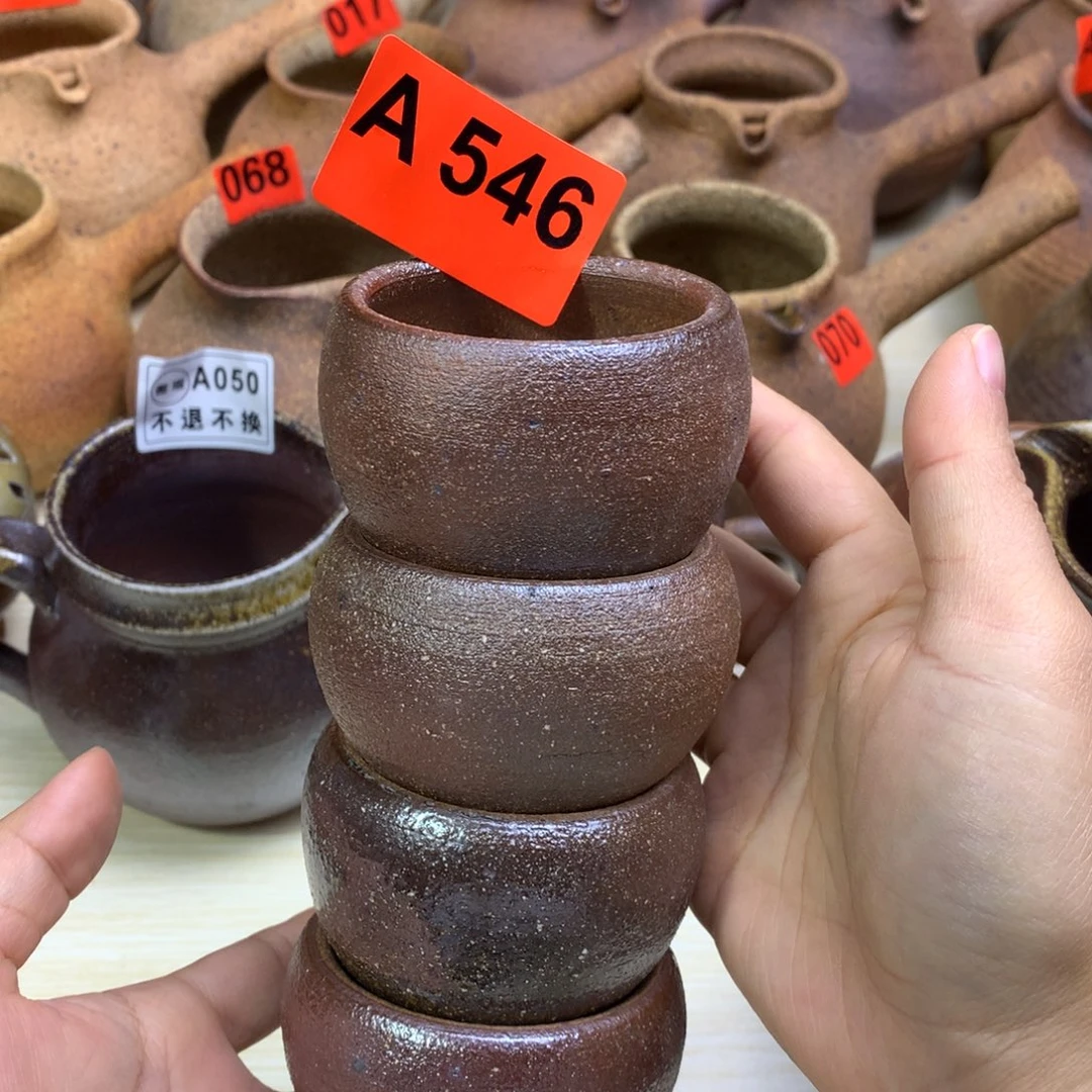 柴烧粗陶小咖啡杯100毫升左右