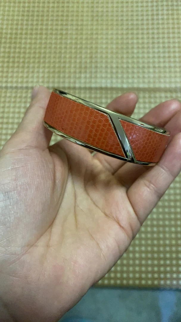 合金皮质手镯 合金拼皮手镯椭圆小手围