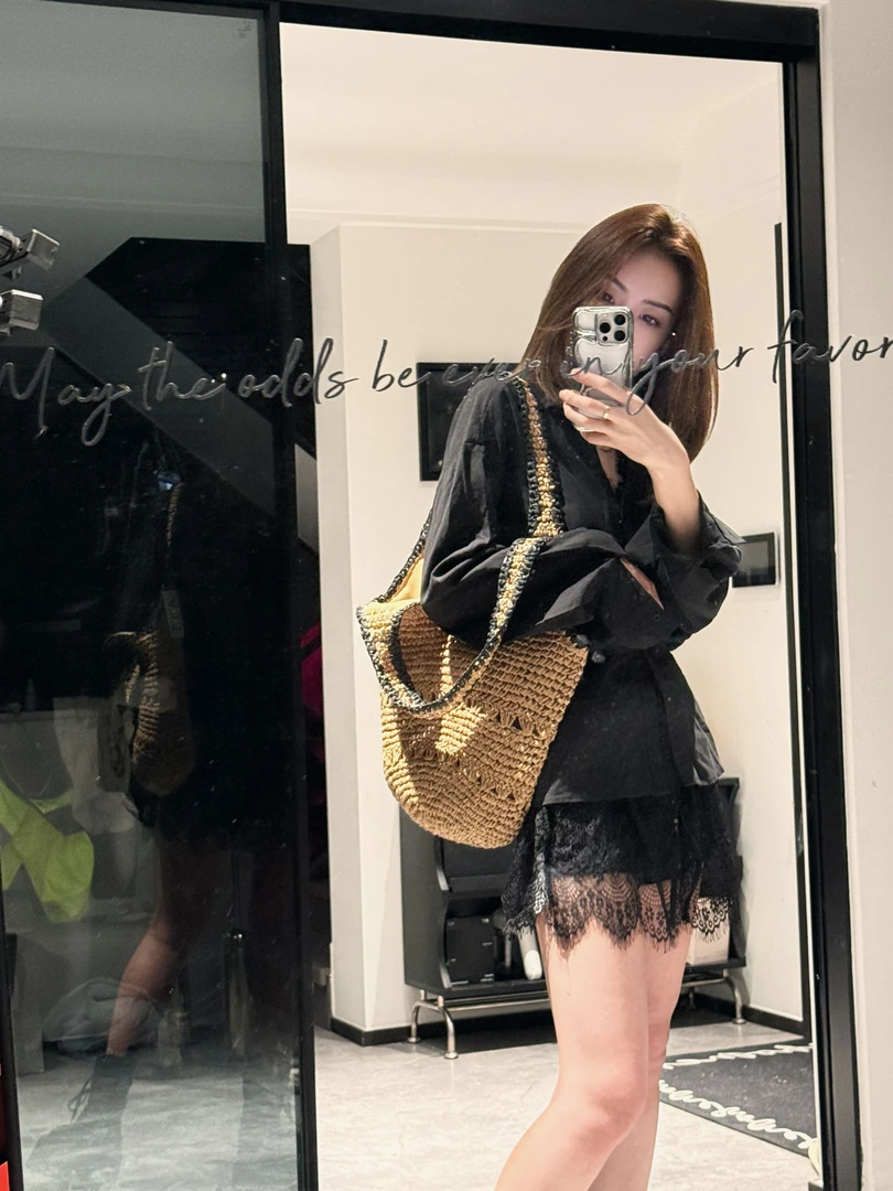 A编号 【LILI直播间】1-200草编包手工编织大容量水桶包单肩包