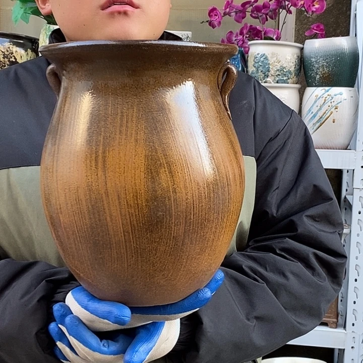 紫砂花盆口21高27处理
