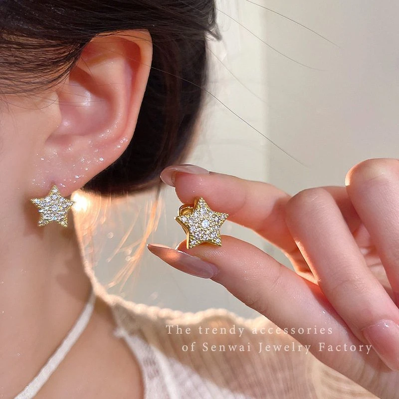 黄铜亚克力耳饰 饰品耳奢小众微韩版独特女轻时尚镶高级感耳扣通