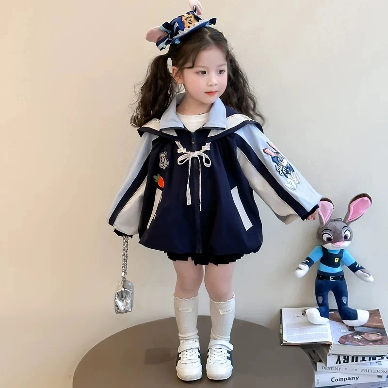 【2049】兔子警官翻领小女孩童装卡通风外套秋季春季普通外套春秋