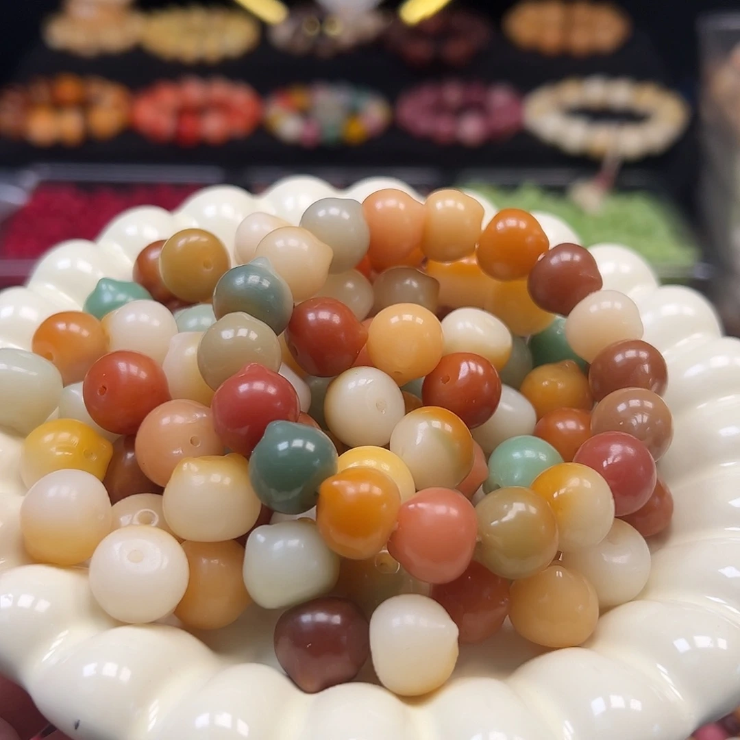 手串菩提根/象牙果卡14糖果色猫头18颗