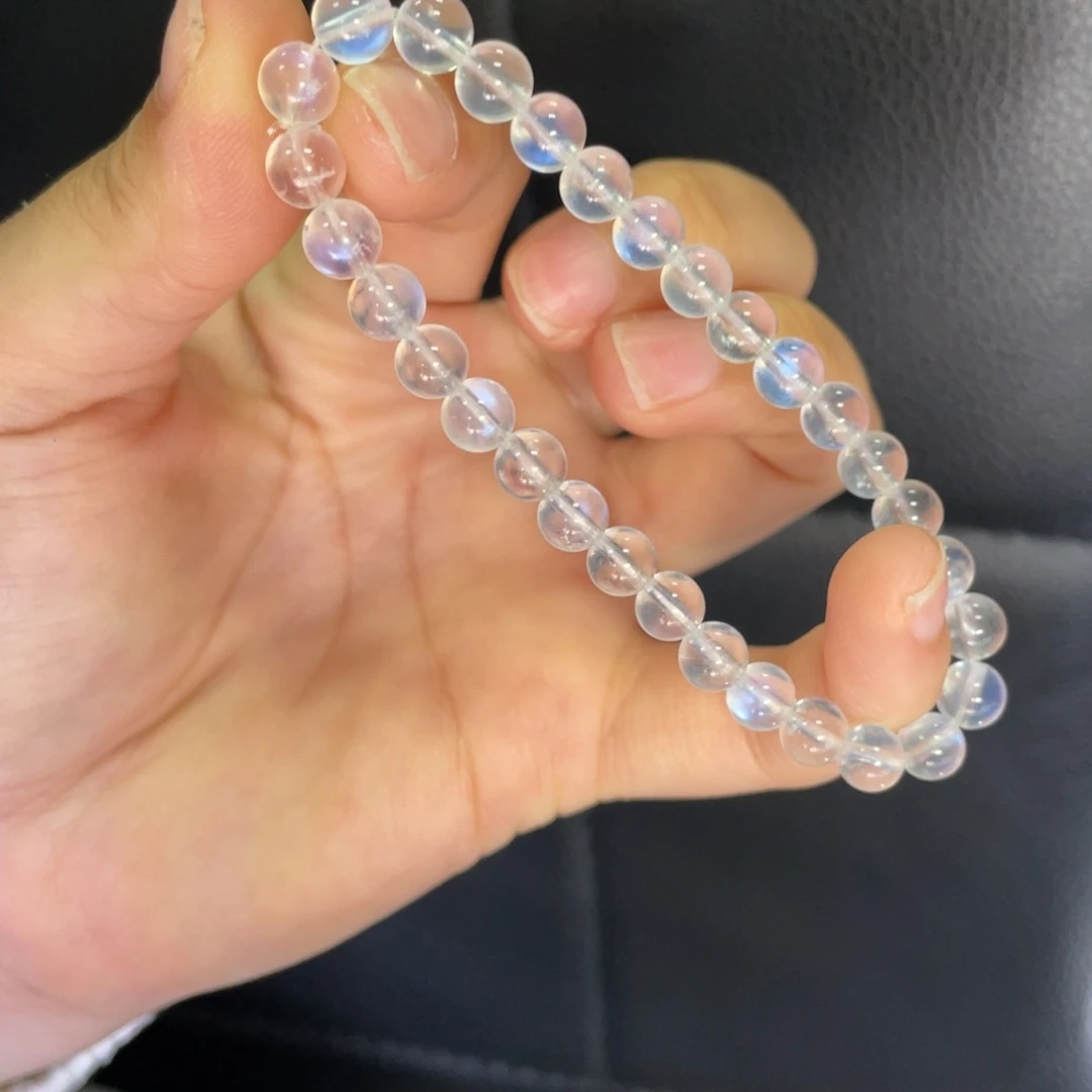 未镶嵌手链水晶透体强光蓝月6+