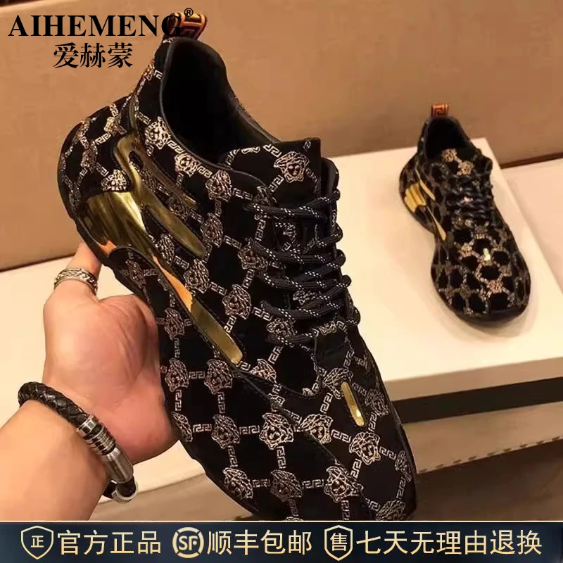 爱赫蒙夏季2025新款老爹鞋轻奢休闲款厚底增高百搭运动时尚潮男鞋