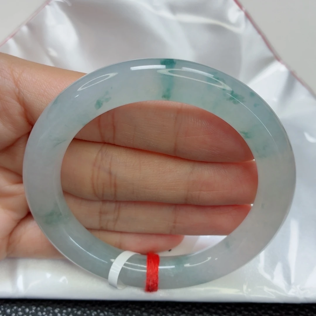 翡翠未镶嵌手镯老坑55起冰飘花起光025