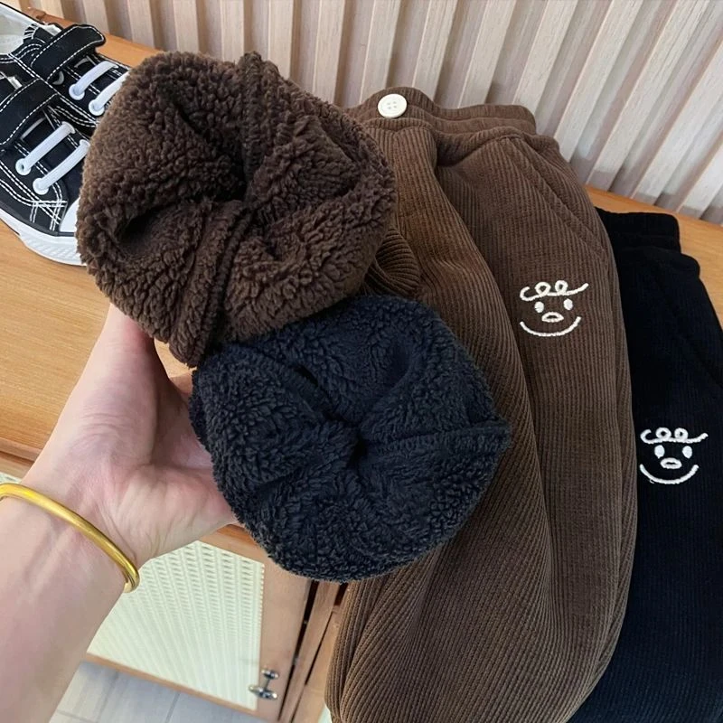 巴拉巴拉童装适用儿童加绒加厚裤子秋冬季保暖男女童一体羊羔绒宽