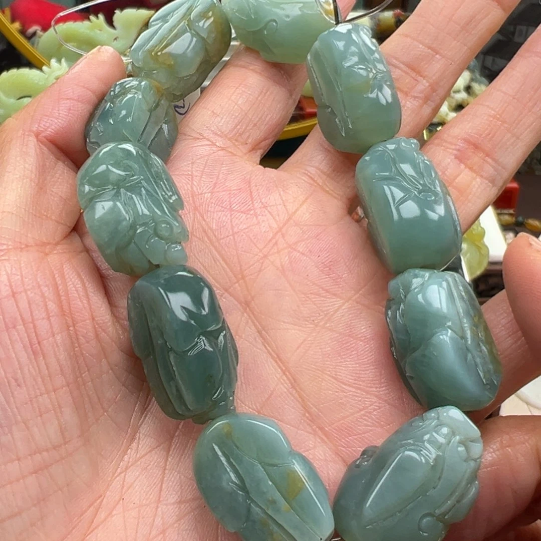 岫玉未镶嵌挂件手链