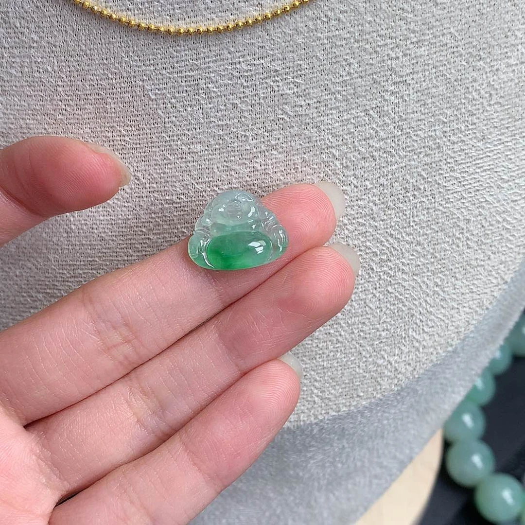 翡翠裸石缅甸天然A货翡翠冰种佛公