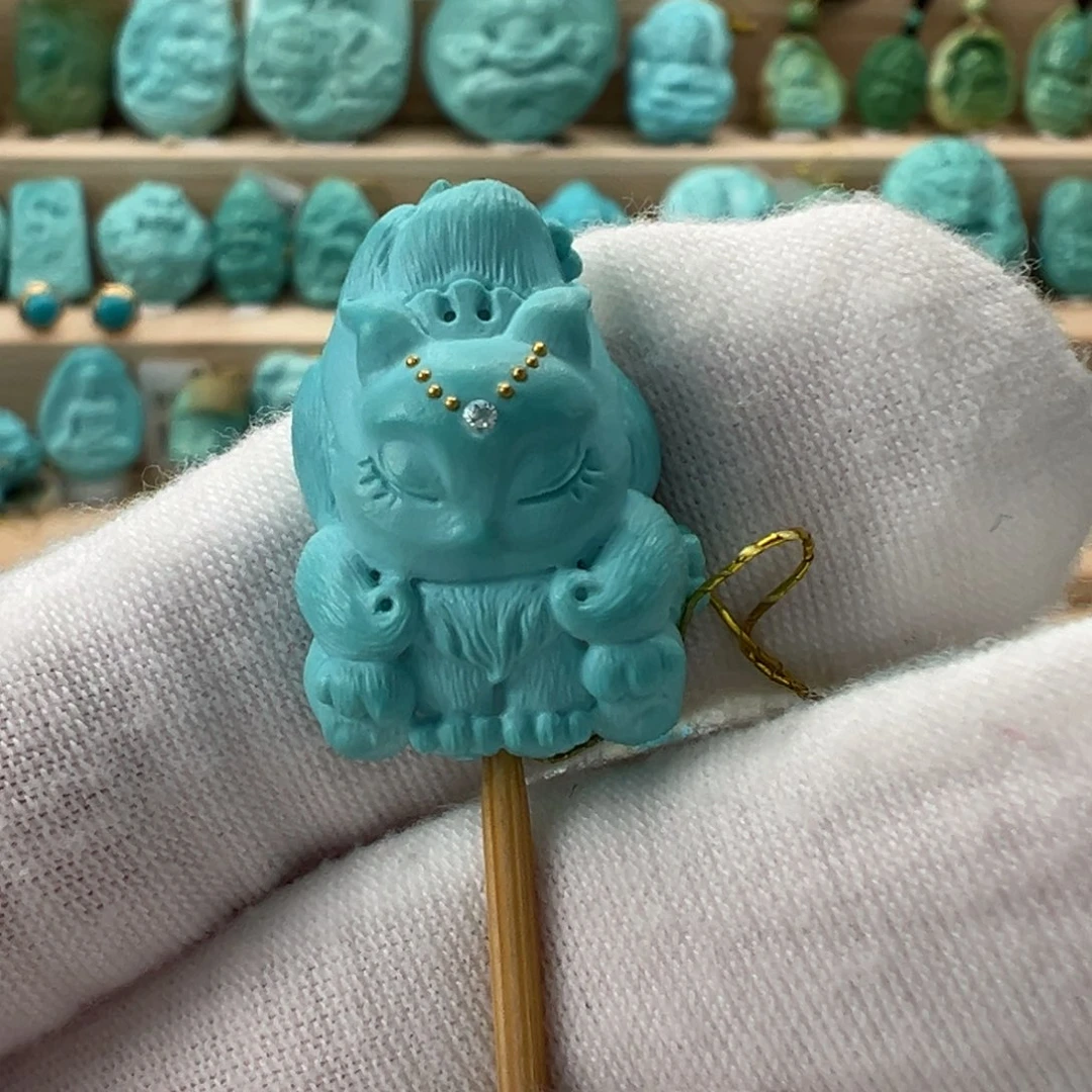 未镶嵌绿松石九尾狐 16.5mm