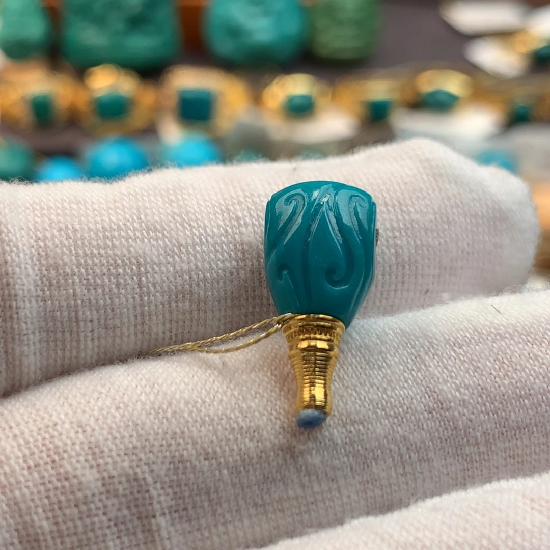 绿松石18K金镶嵌发饰