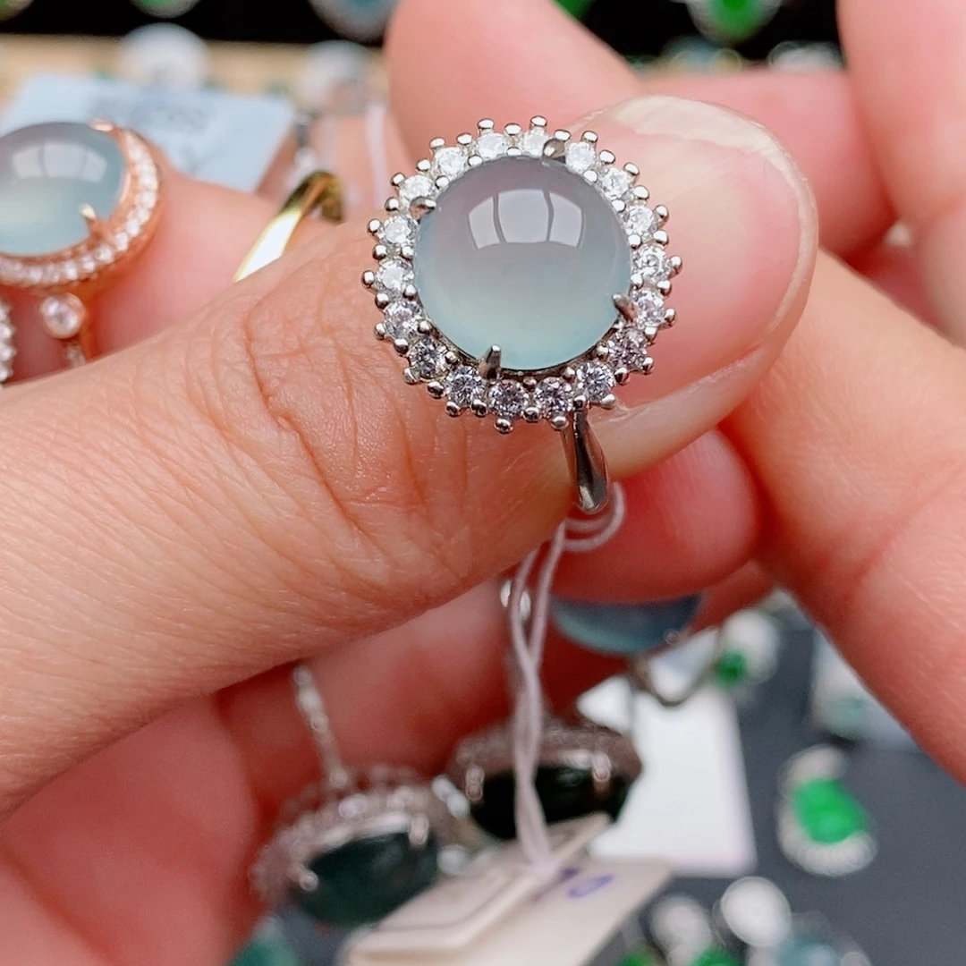 银S925镶嵌戒指翡翠