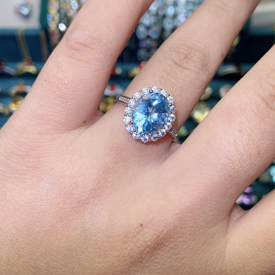 戒指银S925镶嵌托帕石