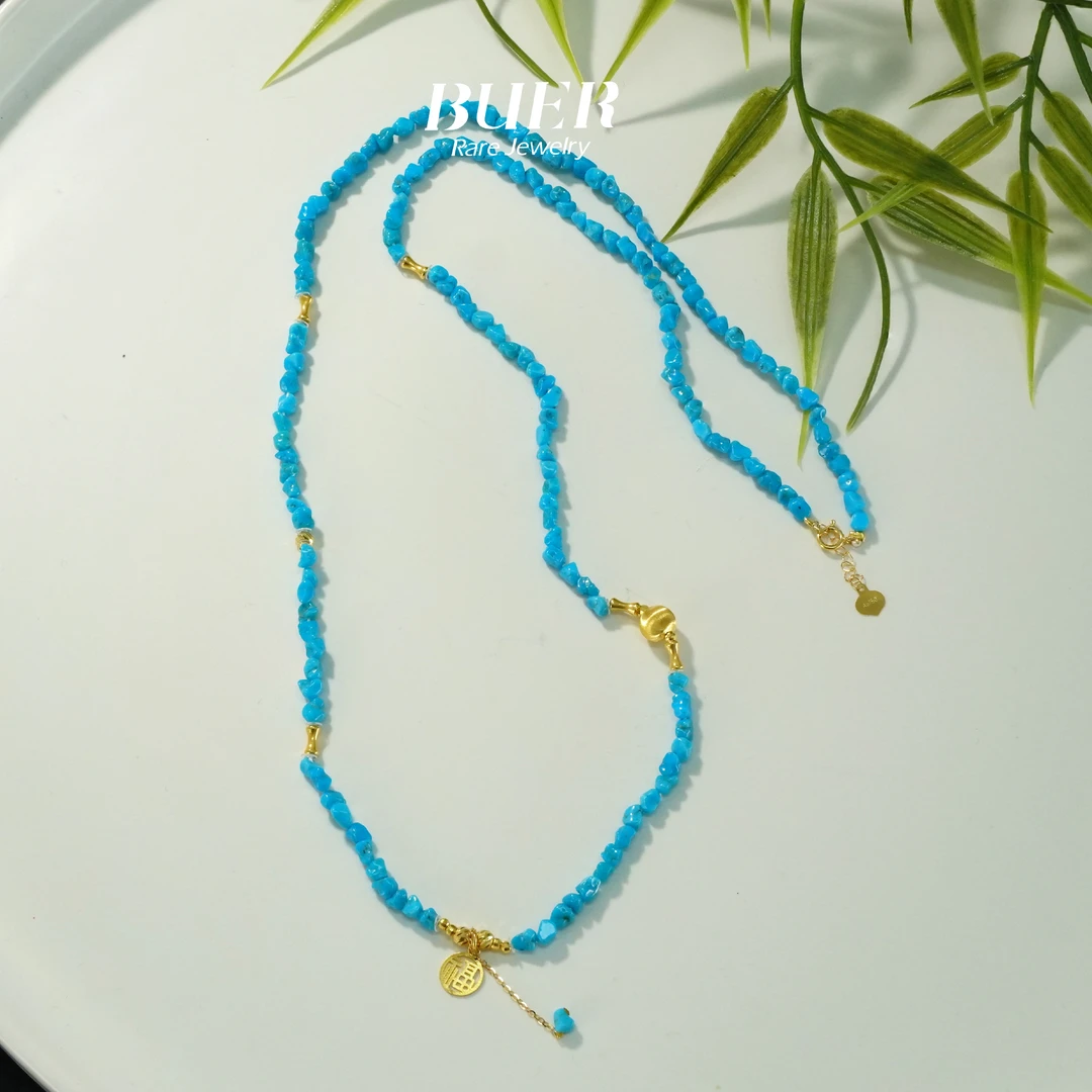 【不二】睡美人绿松18K金DIY随形项链