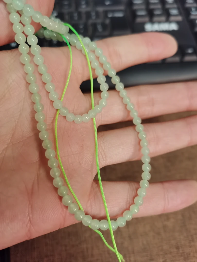 天然和田玉珠链拍一发一