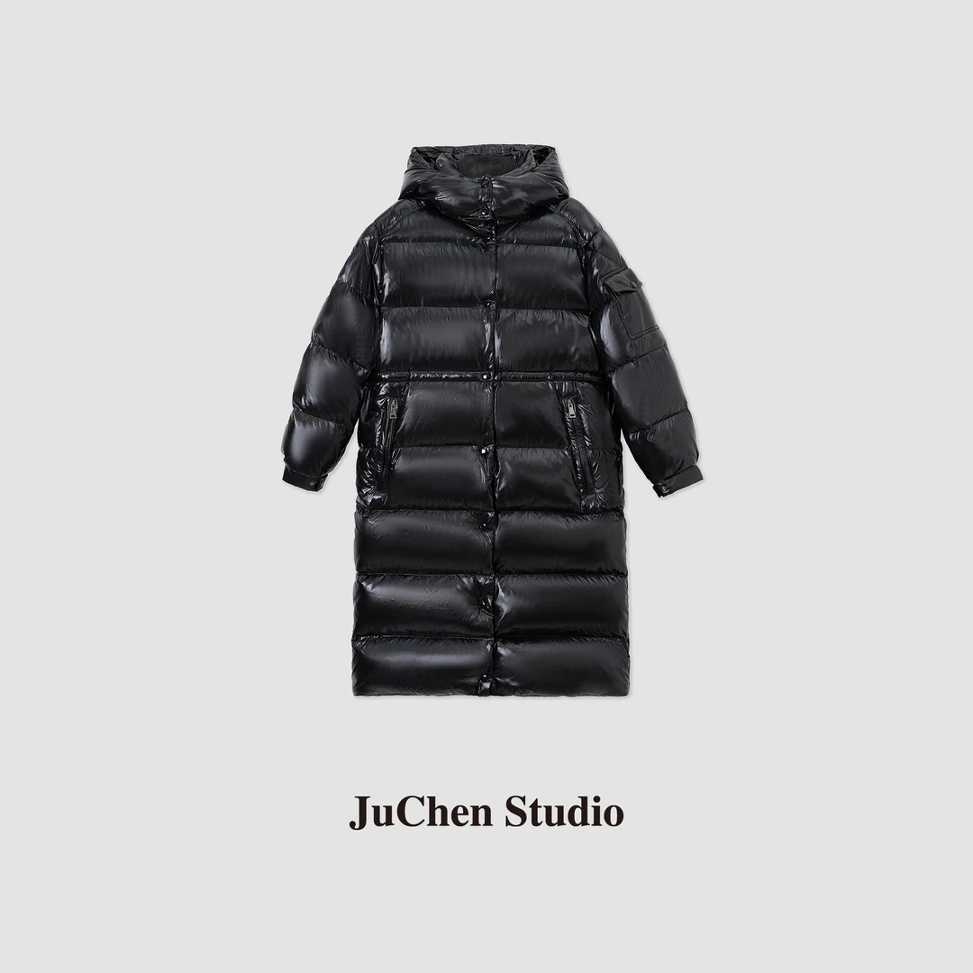 玛雅90鹅绒服连帽加厚高性能细节长款羽绒服 DW2408170-992