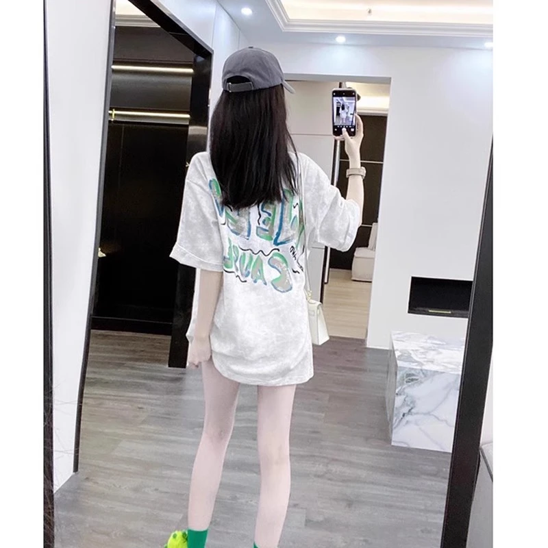 白色短袖t恤女夏季2025新款纯棉宽松版设计感小众潮牌半袖上衣