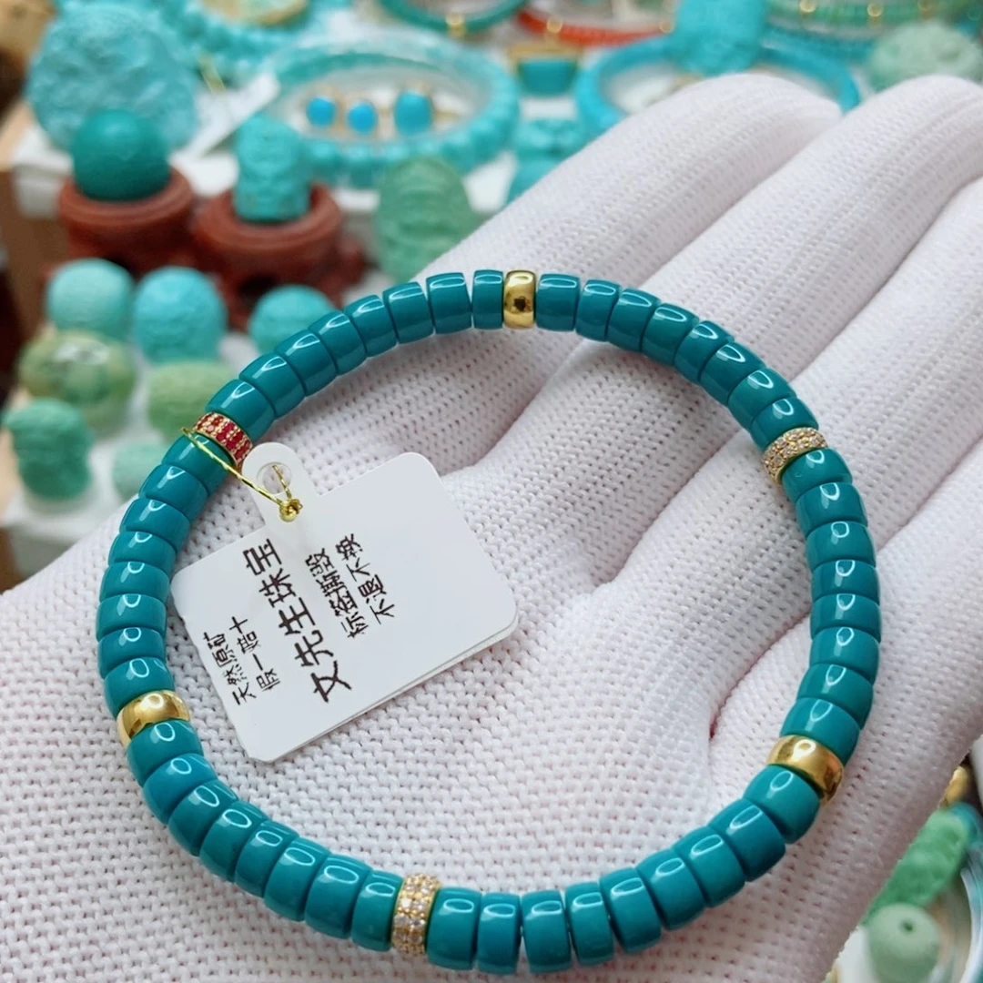 绿松石未镶嵌直切手串5.5mm
